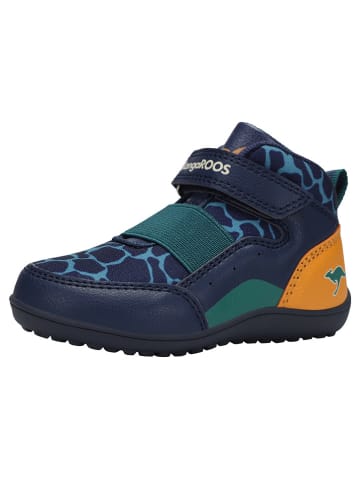 Kangaroos Barfußschuhe "K-BFI Peppy EV" in Dunkelblau/ Petrol/ Gelb
