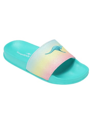 Kangaroos Klapki "K-Slide Shine" w kolorze turkusowym ze wzorem