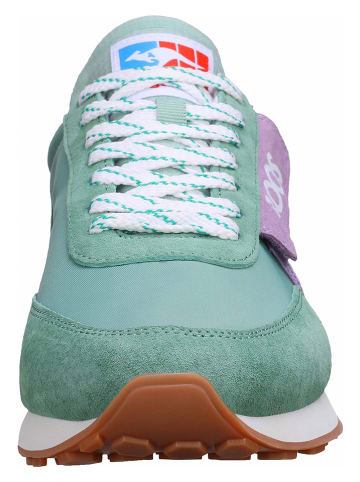 Kangaroos Leder-Sneakers "Flap" in Grün/ Lila