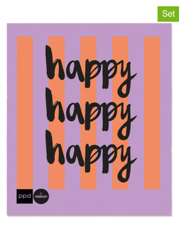 ppd Ściereczki gąbkowe (2 szt.) w kolorze fioletowo-pomarańczowym - 17 x 20 cm