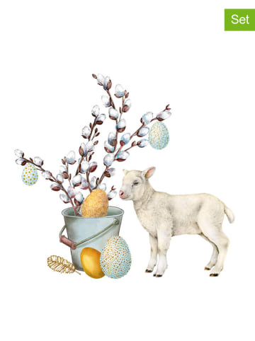 ppd 2er-Set: Servietten ''White Easter'' in Weiß/ Bunt - 2x 20 Stück