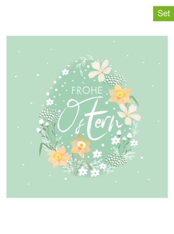 ppd 2er-Set: Servietten ''Fröhliche Ostern'' in Grün - 2x 20 Stück