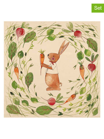 ppd 2er-Set: Servietten ''Easter Hurricane'' in Beige/ Bunt - 2x 20 Stück