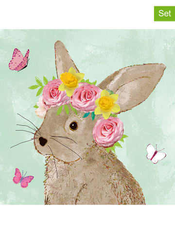 ppd 2er-Set: Servietten "Easter Beauty" in Grün/ Hellbraun - 2x 20 Stück