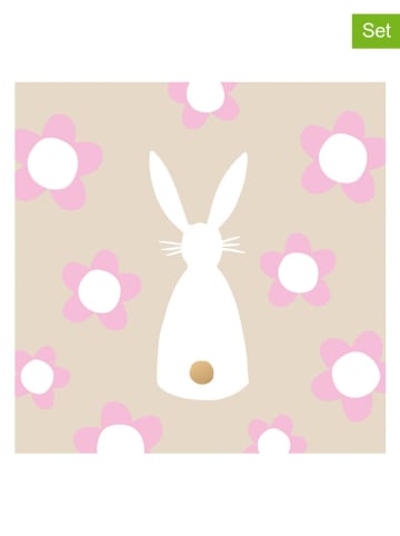 ppd 2er-Set: Servietten ''Flowe Bunny'' in Beige - 2x 20 Stück