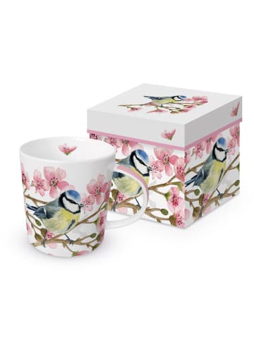 ppd Jumbotasse "Oiseau Printemps" in Weiß/ Rosa - 400 ml