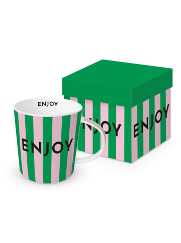 ppd Jumbotasse ''Formart Enjoy'' in Grün/ Rosa - 400 ml