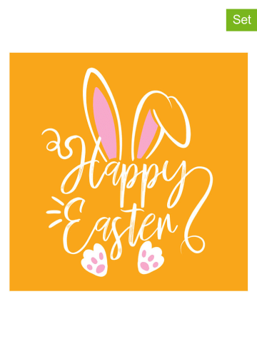 ppd 2er-Set: Servietten ''Happy Easter'' in Orange - 2x 20 Stück