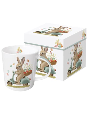ppd Jumbotasse "Bunny Dash" in Weiß/ Hellbraun - 400 ml