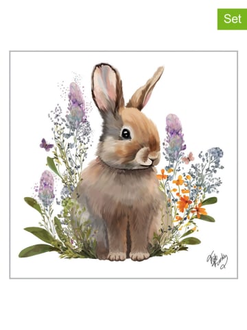 ppd 2er-Set: Servietten ''Belle Bunny'' in Weiß/ Bunt - 2x 20 Stück