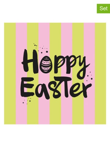 ppd Serwetki (40 szt.) "Hoppy Easter" w kolorze zielono-jasnoróżowym