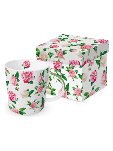 ppd Jumbotasse "Camelie" in Rosa/ Grün - 350 ml