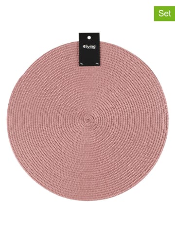 4Living 2-delige set: placemats "Miida" lichtroze - Ø 38 cm
