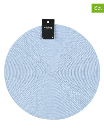 4Living 2-delige set: placemats "Miida" lichtblauw - Ø 38 cm