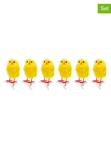 Verso 6er-Set: Dekofiguren "Chick" in Gelb - (H)15 x Ø 5 cm