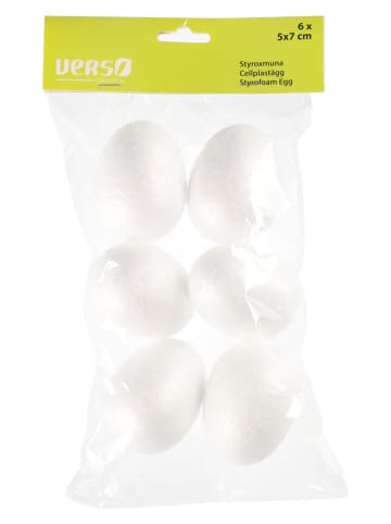 Verso Styropianowe jajka wielkanocne (6 szt.) w kolorze białym