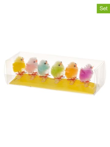 Verso 5-delige set: decofiguren "Mini Chick" meerkleurig - (H)15 x Ø 4,5 cm