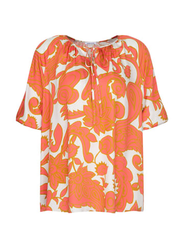 Seidensticker Bluse in Orange/ Weiß