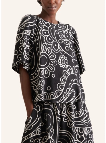 Seidensticker Lniana bluzka w kolorze biało-czarnym