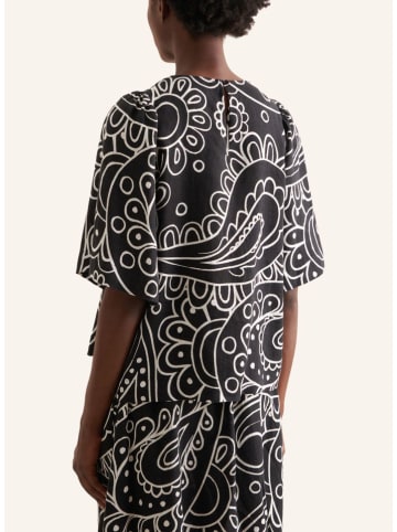 Seidensticker Lniana bluzka w kolorze biało-czarnym