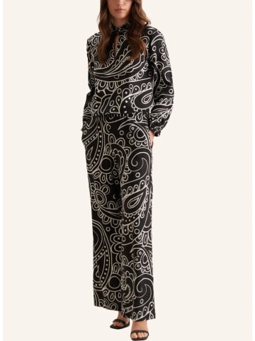 Seidensticker Leinen-Hose in Schwarz/ Weiß