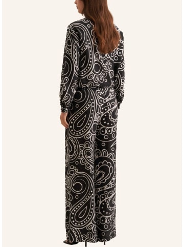 Seidensticker Leinen-Hose in Schwarz/ Weiß