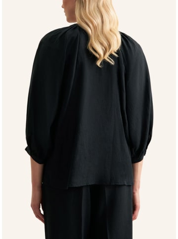 Seidensticker Leinen-Bluse in Schwarz