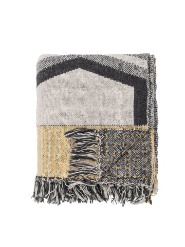 Bloomingville Wohndecke ''Annli'' in Grau/ Dunkelblau - (L)160 x (B)130 cm