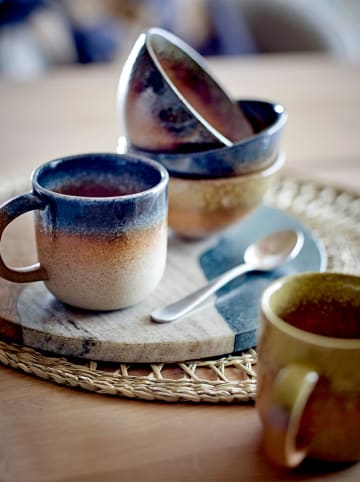 Bloomingville Kop ''Aura'' beige/blauw - 200 ml