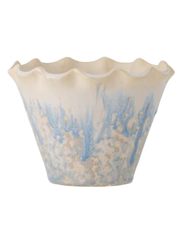 Bloomingville Doniczka "Bertha" w kolorze kremowo-niebieskim - wys. 10,5 x Ø 14 cm