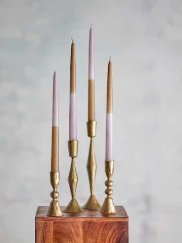 Bloomingville 4er-Set: Stabkerzen ''Burma'' in Rosa/ Hellbraun - 4x 75 g