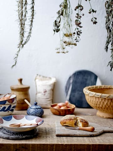 Bloomingville Miska "Camellia" w kolorze biało-jasnobrązowo-niebieskim - Ø 16,5 cm