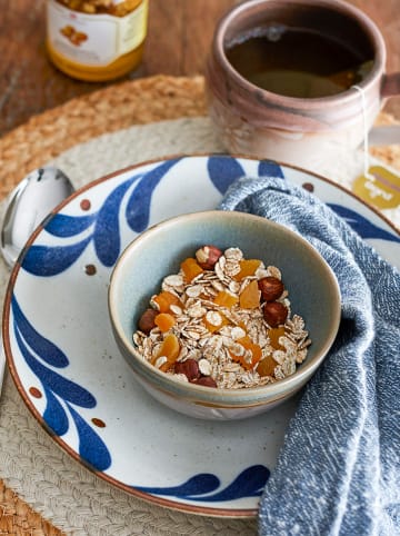 Bloomingville Soepbord "Camellia" blauw/wit - Ø 22 cm