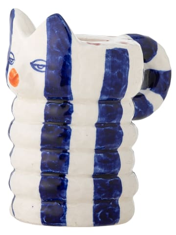 Bloomingville Świeczniki (2 szt.) "Caty" w kolorze biało-niebieskim