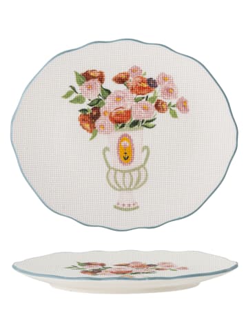 Bloomingville Frühstücksteller ''Dorothy'' in Weiß/ Blau/ Rosa - Ø 20 cm