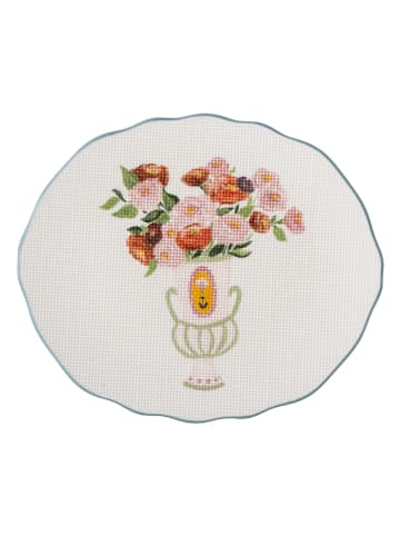 Bloomingville Talerz śniadaniowy w kolorze biało-niebiesko-jasnoróżowym - Ø 20 cm