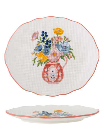 Bloomingville Ontbijtbord ''Dorothy'' wit/lichtroze/geel - Ø 20 cm