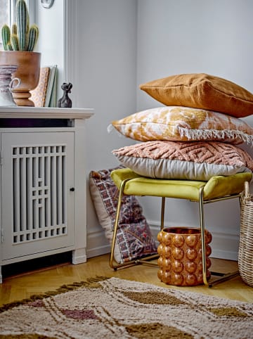 Bloomingville Kissen "Ester" in Creme/ Orange - (L)50 x (B)50 cm