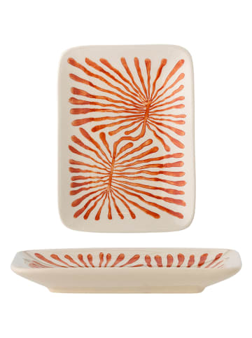 Bloomingville Servierteller "Fauni" in Weiß/ Rot - (L)15 x (B)11,5 cm
