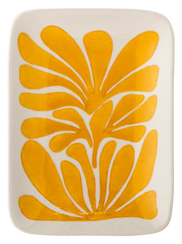 Bloomingville Servierteller "Fauni" in Weiß/ Gelb - (L)15 x (B)11,5 cm