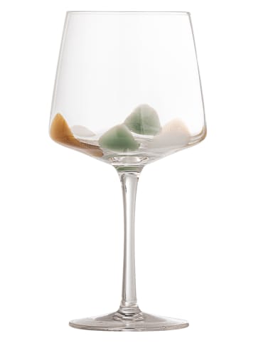 Bloomingville Weinglas "Gildor" in Transparent/ Hellbraun/ Grün - 490 ml