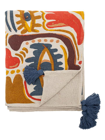 Bloomingville Wohndecke ''Horus'' in Creme/ Gelb/ Rot - (L)160 x (B)130 cm