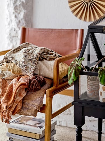 Bloomingville Bloempot "Lija" wit/lichtbruin - (H)12 x Ø 12 cm