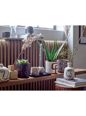 Bloomingville Bloempot "Lija" wit/lichtbruin - (H)12 x Ø 12 cm