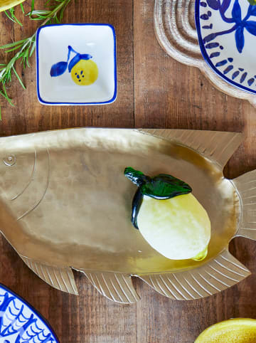 Bloomingville Dekoracja "Limone" w kolorze żółto-zielonym - 11,5 x 8 cm