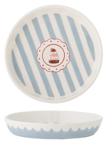 Bloomingville Półmisek "Lively" w kolorze biało-błękitnym - Ø 20,5 cm