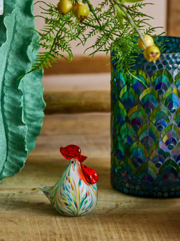 Bloomingville Deco-object "Livie" wit/rood/turquoise - (B)8,5 x (H)9,5 x (D)6cm