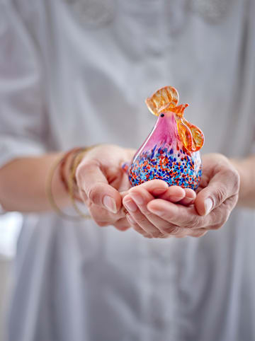 Bloomingville Dekoobjekt "Livie" in Lila/ Blau - (B)8,5 x (H)9,5 x (T)6cm