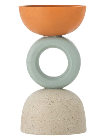 Bloomingville Teelichthalter "Loretta" in Orange/ Mint/ Creme - (H)17 x Ø 9 cm