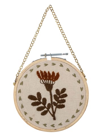 Bloomingville Wanddecoratie "Maidstone" crème/groen - Ø 16,5 cm